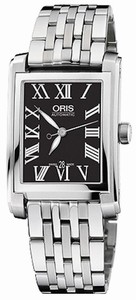 Oris Rectangular Date Automatic Roman Numerals Black Dial Stainless Steel Watch #56176564074MB (Women Watch)