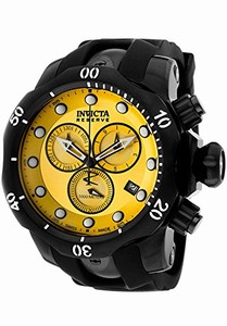 Invicta Venom Quartz Chronograph Date Black Polyurethane Watch #5736 (Men Watch)