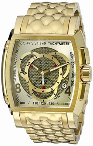 Invicta Gold Dial 18k-gold-plated-stainless-steel Band Watch #5779 (Men Watch)