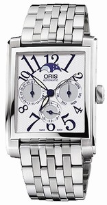 Oris Self Winding Automatic Brushed With Polished Stainless Steel Silver Dial Brushed With Polished Stainless Steel Band Watch #58176584061MB (Men Watch)