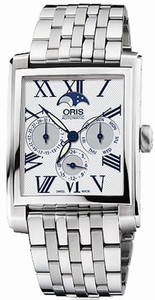 Oris Self Winding Automatic Brushed With Polished Stainless Steel Silver Dial Brushed With Polished Stainless Steel Band Watch #58176584071MB (Men Watch)