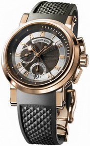 Breguet Automatic 18kt Rose Gold Black Dial Rubber Black Band Watch #5827BR-Z2-5ZU (Men Watch)