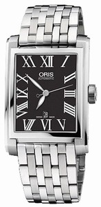 Oris Self Winding Automatic Brushed With Polished Stainless Steel Black Dial Brushed With Polished Stainless Steel Band Watch #58376574074MB (Men Watch)