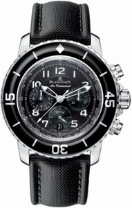 Blancpain Automatic Stainless Steel Black Dial Fabric Black Band Watch #5885F-1130-52 (Men Watch)