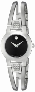Movado Swiss quartz Dial color Black Watch # 604982 (Women Watch)