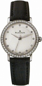 Blancpain Automatic Stainless Steel White Dial Fabric Band Watch #6102-4628-95 (Women Watch)