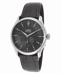 Oris Automatic Artelier Small Second Date Black Leather Watch #62375824074LS (Men Watch)