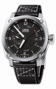 Oris Self Winding Automatic Stainless Steel Black Dial Black Leather Band Watch #64576174174LS (Men Watch)