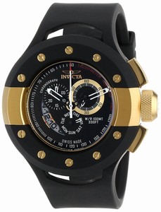 Invicta S1 Rally Quartz Chronograph Day Date Black Polyurethane Watch # 6493 (Men Watch)