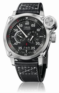 Oris Automatic Flight Timer Der Meisterflieger Black Leather Watch #64976324164LS (Men Watch)