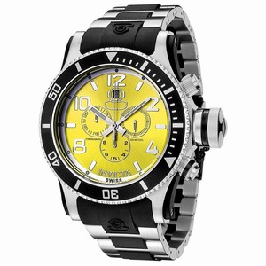 Invicta Yellow Dial Stainless Steel Band Watch #6632 (Men Watch)