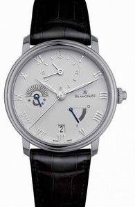 Blancpain Villeret Automatic Half Timezone Black Leather Watch# 6660-1127-55B (Men Watch)