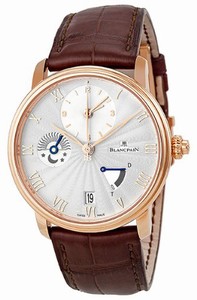 Blancpain Villeret Automatic Silver Dial 18ct Rose Gold Case Brown Leather Watch# 6665-3642-55B (Men Watch)