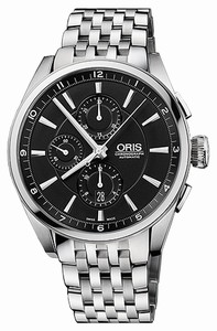 Oris Artix Chronograph Automatic Black Dial Date Stainless Steel Watch #67476444054MB (Men Watch)