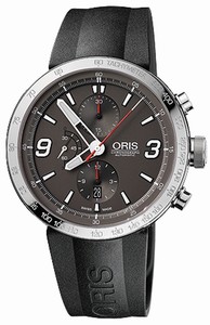 Oris TT1 Chronograph Automatic Gray Dial Black Rubber Watch #67476594163RS (Men Watch)