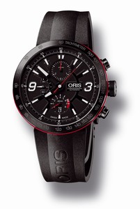 Oris TT1 Chronograph Automatic Black Dial Black Rubber Watch# 67476594764RS (Men Watch)