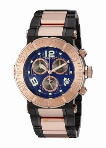 Invicta Blue Dial 18k-rose-gold-plated-stainless-steel Band Watch #6765 (Men Watch)