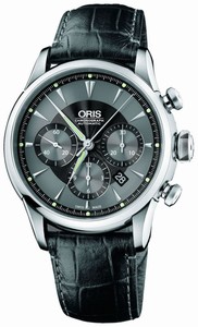 Oris Self Winding Automatic Polished With Brushed Stainless Steel Black Dial Band Watch #67676034054LS (Men Watch)