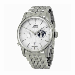 Oris White Dial Fixed Stainless Steel Band Watch #69076904081SETMB (Men Watch)