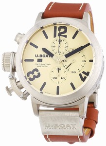 U-Boat Beige Dial Silver Watch #6918 (Men Watch)