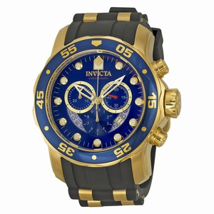 Invicta Pro Diver Quartz Chronograph Date Black Rubber Watch# 6983 (Men Watch)
