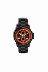 Invicta Black And Orange Dial Fixed Black Ion-plated Band Watch #7018 (Men Watch)