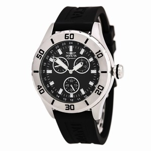 Invicta Black Dial Unidirectional Rotating Stainless Steel Band Watch #7054 (Men Watch)