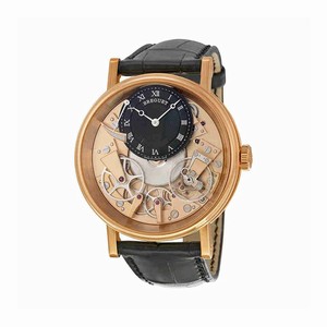 Breguet Hand Wind Dial color Black and Champagne Skeleton Watch # 7057BR/R9/9W6 (Men Watch)
