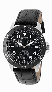 Invicta Black Dial Fixed Black Ion-plated Band Watch #7073 (Men Watch)