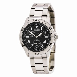 Invicta Black Dial Uni-directional Rotating Stainless Stee Band Watch #7077 (Men Watch)