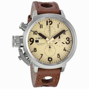 U-Boat Automatic Chronograph Date Brown Leather Watch# 7117 (Men Watch)