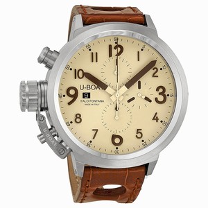 U-Boat Automatic Chronograph Date Brown Crocodile Leather Watch# 7119 (Men Watch)