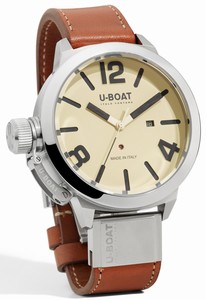 U-Boat Classico Automatic 45 Shiny Bezel Brown Leather Watch #7126 (Men Watch)
