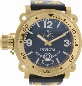 Invicta Black Dial Yellow Gold Band Watch #7276 (Men Watch)