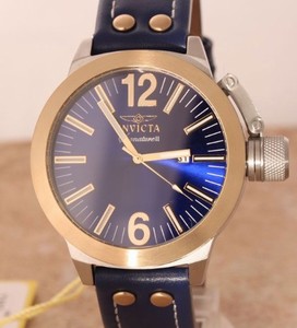 Invicta Blue Dial Leather Band Watch #7323 (Men Watch)