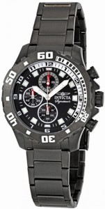 Invicta Signature ll Quartz Chronograph Black Stainless Steel Watch # 7335 (Men Watch)