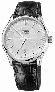 Oris Self Winding Automatic Brushed And Polished Stainless Steel Silver Dial Band Watch #73375914091LS (Men Watch)