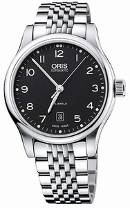 Oris Classic Automatic Black Dial Date Stainless Steel Watch #73375944094MB (Men Watch)