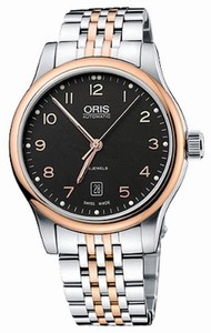 Oris Classic Automatic Black Dial Date Stainless Steel Watch #73375944394MB (Men Watch)
