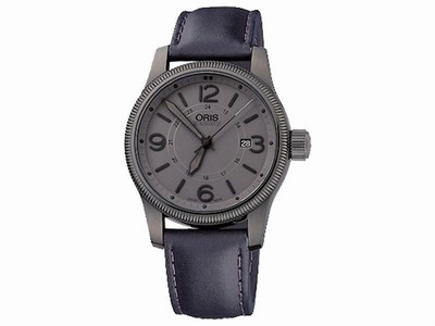 Oris Big Crown Date Automatic Gray Dial Leather Watch# 73376294263LS (Men Watch)