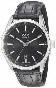 Oris Automatic Date Black Leather Watch # 73376424034LS (Men Watch)