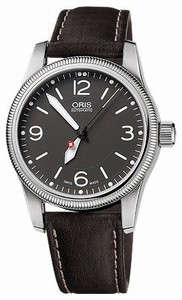 Oris Swiss Hunter Team PS Edition Automatic Gray Dial Dark Brown Leather Watch #73376494063LS (Men Watch)