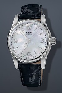 Oris White Mother Of Pearl Dial Leather Band Watch #73376494066LS (Men Watch)