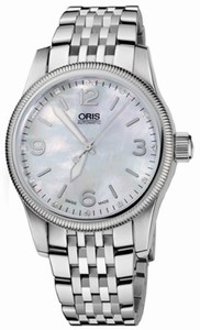 Oris Big Crown Diamonds Automatic White Mother of Pearl Diamonds Dial Stainless Steel Watch #73376494066MB (Men Watch)
