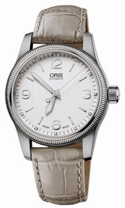 Oris Swiss Hunter Team PS Edition Automatic Silver Diamonds Dial Leather Watch #73376494091LS (Men Watch)