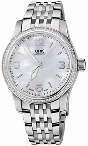 Oris Big Crown Diamonds Automatic Diamonds Bezel Mother of Pearl Diamond Dial Stainless Steel Watch #73376494966MB (Women Watch)