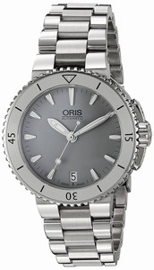 Oris Grey Dial Stainless Steel Band Watch #73376524143MB (Women Watch)