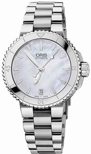 Oris Aquis Date Automatic Mother of Pearl Dial Stainless Steel Watch #73376524151MB (Women Watch)