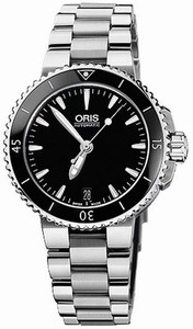 Oris Aquis Date Automatic Black Dial Stainless Steel Watch #73376524154MB (Women Watch)