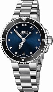 Oris Swiss automatic Dial color Blue Watch # 73376524195MB (Women Watch)